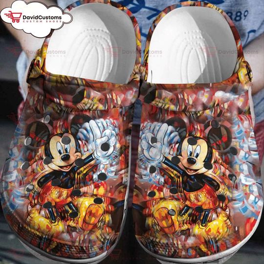 Disney Style Mickey Mouse  Classic Clogs, Personalized Your Name Clogs