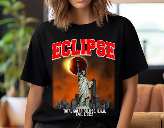 America Total Solar Eclipse 2024 Tshirt, Total Solar Eclipse, Hiding Moon