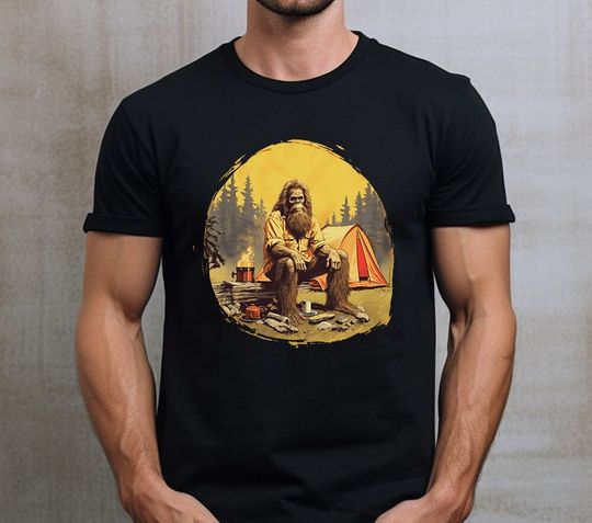 Bigfoot Camping Shirt, Bigfoot Shirt, Sasquatch Camping Shirt, Funny Bigfoot Shirt, Yeti Bigfoot Shirt Bigfoot T Shirt