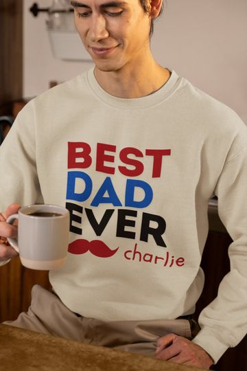 Personalized Father Sweatshirt Gift for Dad Husband Grandpa Birthday, Father's Day Custom Name Sweater