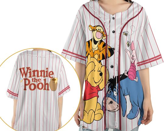 Winnie The Pooh Baseball Jersey Shirt, Friends Baseball Sport Outfits