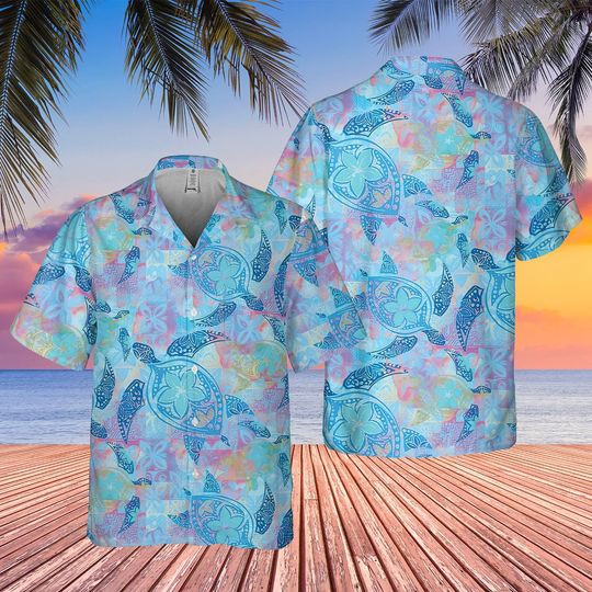 Baby Sea Turtles Hawaiian Shirt, Save the Turtles, Love Turtle Aloha Shirt, Sea Turtle Hawaii Shirt