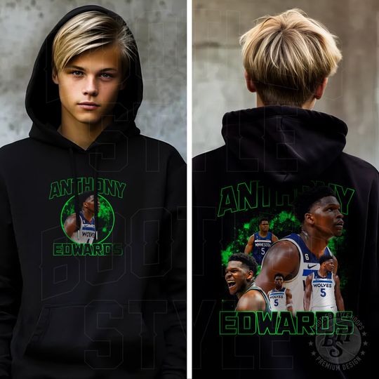 Anthony Edwards Hooded Sweatshirt for Youth Boys Girls