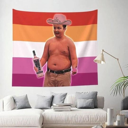 Gibby Lesbian Flag Tapestry, Funny Meme Tapestries Bedroom Living Room Home Decor, Party College Room & Hostel Dorm Decor,Meme Tapestry Gift