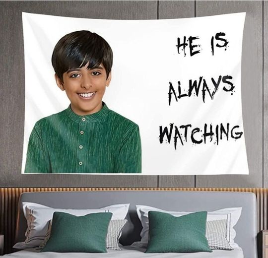 Funny Ravi Tapestry Meme Tapestries He Is Always Watching White Tapestry Aesthetic Funny Tapestries For College Dorm Living Room
