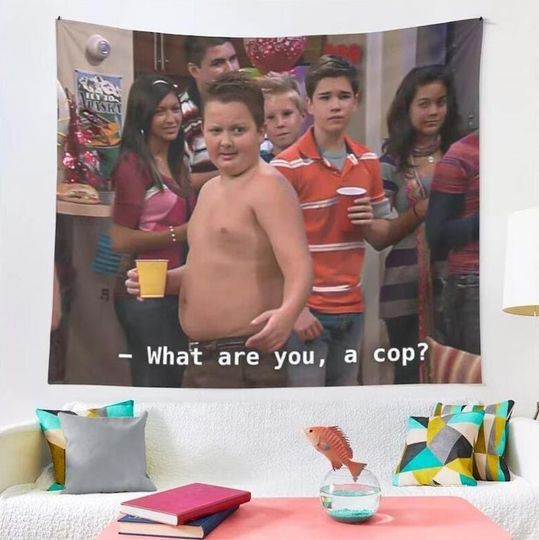 Funny Tapestry Gibby What Are You A Cop Tapestries Wall Hanging Skin-Friendly Soft Tapestry For Living Room Bedroom College Dorm Decor