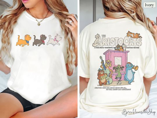Retro Aristocats Shirt, Aristocats Two-Sided Shirt, Marie Aristocats Shirt, The Aristocats Shirt, Disney Shirt