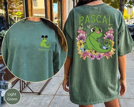 Two Sided Tangled Pascal Floral Shirt, Rapunzel Shirt, Disney Tangled Shirt, Rapunzel Pascal Shirt