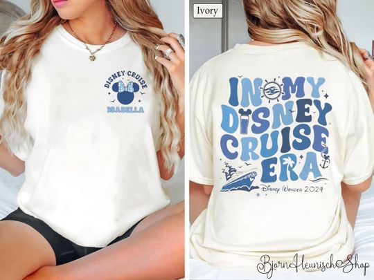 Personalized Mickey Cruise Two-Sided Shirt, In My Disney Cruise Era Comfort Color Shirt