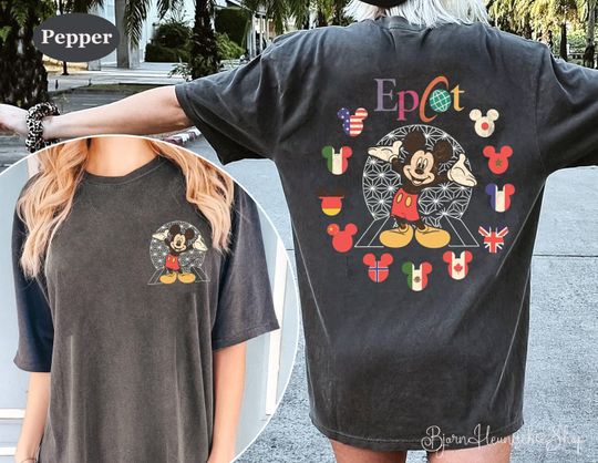 Epcot World Traveler Two-Sided Shirt, Mickey World Traveler Shirt, Epcot Countries Shirt, Epcot World Shirt