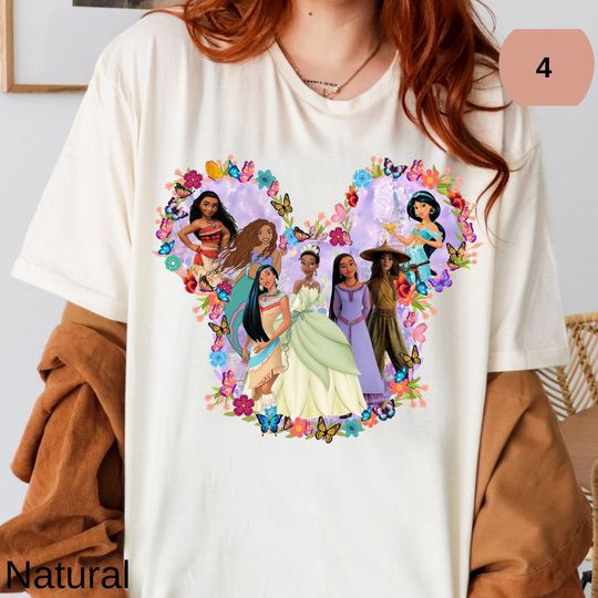 Disney Asha Ariel Raya Tiana Pocahontas Moana Jasmine Shirt