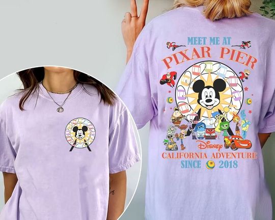 Meet Me at Pixar Pier, Disneyland California Adventure, Disney Trip Shirt, Monsters Inc, Toy Story, Inside Out