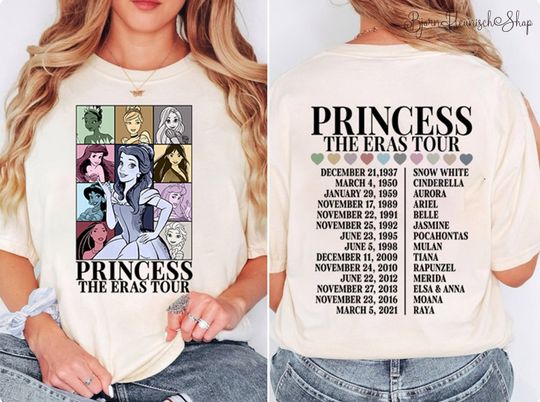 Princess Eras Tour Shirt, Disney Princess Tour  Shirt, Team Princess Characters Shirt