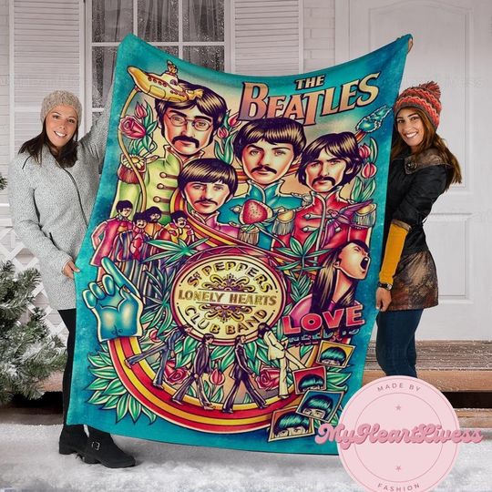 The Beatles Blanket, Beatles Fleece Blanket, Music Beatles Throw Blankets, The Beatles Home Decor, The Beatles Gift