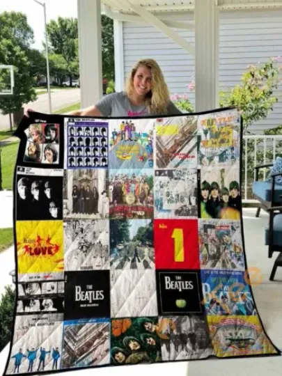 The Beatles Quilt Blanket Rock Music Band Blanket, Home Decor, Fan Gift