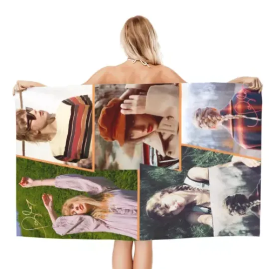 Swiftly Dry Off with Taylor: Official Beach Towel for Fans