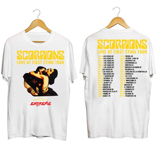 Scorpions Love At First Sting Tour 2024 Shirt, Scorpions 2024 Concert Shirt, Scorpions Rock Double Sided T-Shirt