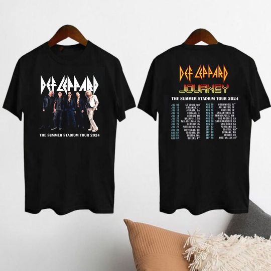 Def Leppard And Journey 2024 Summer Stadium Tour Shirt, Def Leppard Fan Double Sided T-Shirt