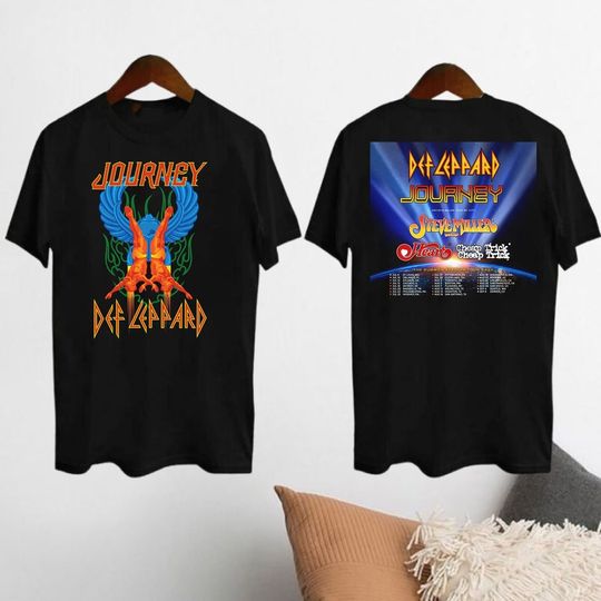 2024 Def Leppard And Journey Tour T-Shirt, The Summer Stadium Rock Music Double Sided T-Shirt