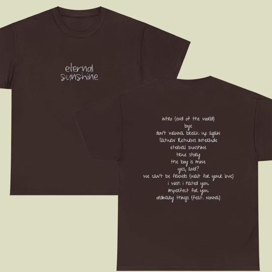 Ariana Eternal Sunshine Tracklist Unisex Double Sided T-Shirt