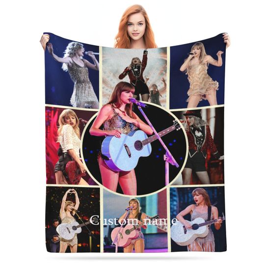 Personalized American Singer Taylor Alison Swift Custom Photo Sofa Blanket Christmas Bedding Adult Baby Shower Blanket Year-Round GHift