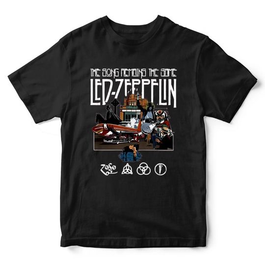 LED ZPELIN The Song Remains The Same Black Unisex T-Shirt, Zeppelin Fans Tee