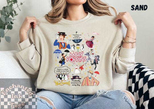 Mary Poppins Doodles Vintage Disney Sweatshirt
