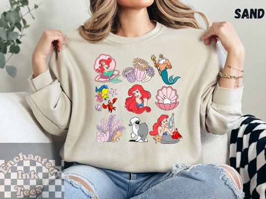 The Little Mermaid Doodles Vintage Disney Sweatshirt