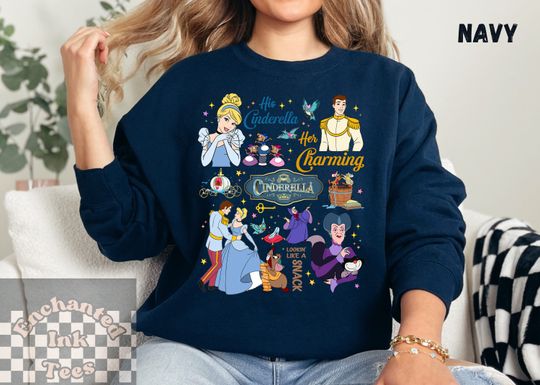 Cinde Princess Doodles Vintage Disney Sweatshirt