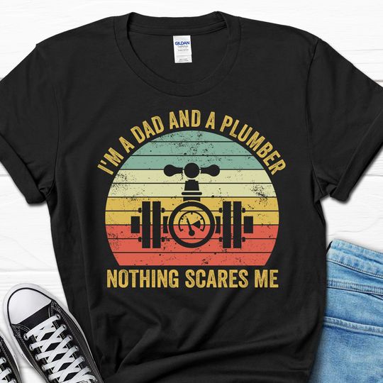 Husband Plumbing T-Shirt For Him, Funny Dad Plumber Men's Gift, Handyman Grandpa Shirt From Wife, Plumbing Tee For Men