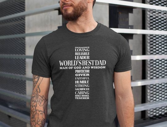 Father's Day Shirt, World's Best Dad Cross Tee, dad gift, father gift, men gift