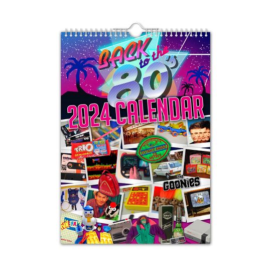 Back to the 80s - 2024 Wall Calendar, Creative, Gift Idea, Present, Novelty