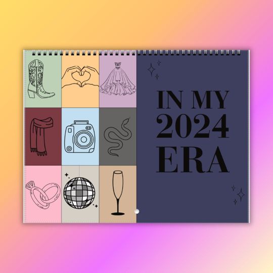 In My 2024 Era Wall Calendar, Cute 2024 Calendar, Wall Decor, 12-month Calendar