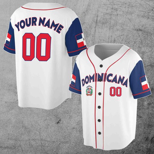 Dominican Republic Dominicana Customize Name And Number 3D Baseball Jersey