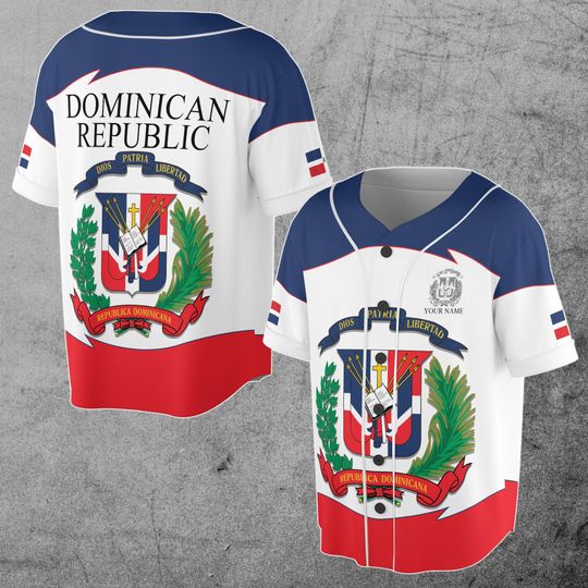 Dominican Republic Flag Dominicana Personalized Name 3D Baseball Jersey