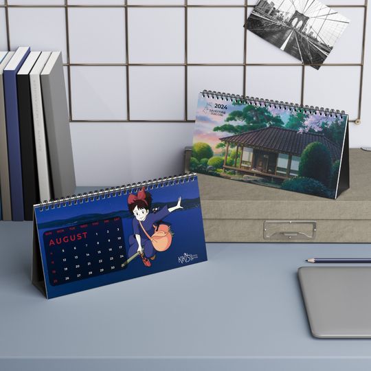 Anime 2024 Desk Calendar, Retro Japanese Anime Decor Gift, Office Desk Calendar, Desk Decor