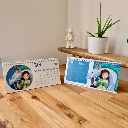 Studio Ghibli Calendar, Calendar 2024, Spirited Away desk Calendar,  Anime Ghibli Decor Gift