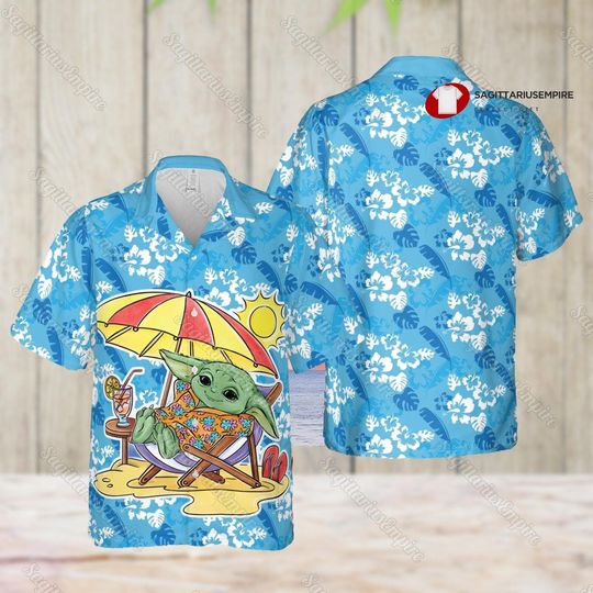 Baby Yoda Shirt, Baby Yoda Hawaiian Shirt, Baby Yoda Summer Shirt, Baby Yoda Beach Shirt, Baby Yoda Fans Gift, Baby Yoda Aloha Shirt