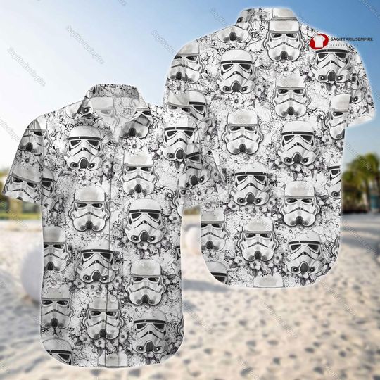 Stormtrooper Shirt, Stormtrooper Hawaiian Shirt, Stormtrooper Button Shirt, Movie Shirt For Men, Star Wars Shirt, Summer Vacation Shirt