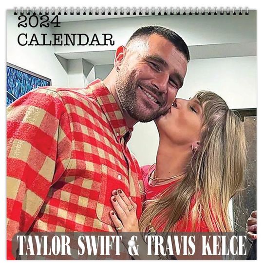Travis and Taylor calendar, Swift, Kelce, Chiefs, Eras Tour, Gift, Football