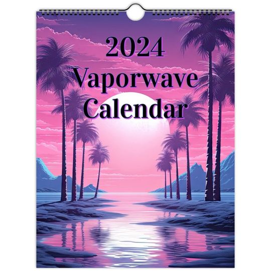 2024 Vaporwave Wall Calendar