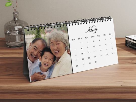 Personalized Photo Desk Calendar, Family Photo Desk Calendar, Gift for Grandparents, Customized for You!