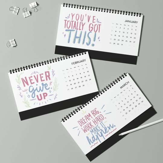 Desktop Calendar 2024,Teacher Keepsake ,inspirational quotes,motivational quotes,Custom calendar