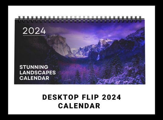 Landscapes Calendar | Pick your Start Month | National Parks | Desk Calendar | Mountains Calendar