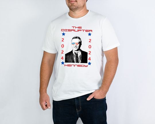 Robert F Kennedy 2024 Disrupter Unisex T-Shirt, Cool Sunglasses B&W, RFK Jr, Novelty, Funny, Gift, Kennedy for President, Vote #1