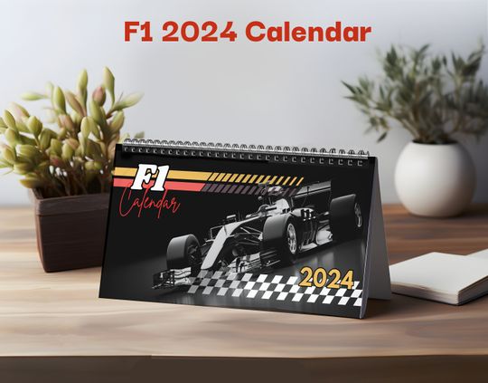 F1 2024 Desktop Calendar, Formula One Grand Prix Circuits, Race Tracks Desk Calendar, Birthday Gift for Motor Racing Fan