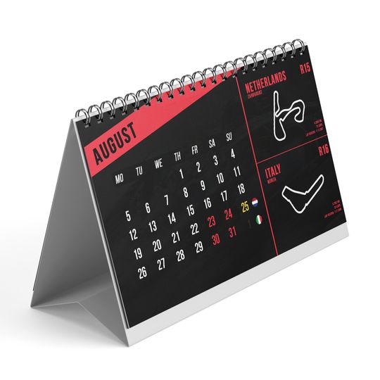 Formula 1 desk calendar for the 2024 season, F1 Calendar, Formula 1 race calendar
