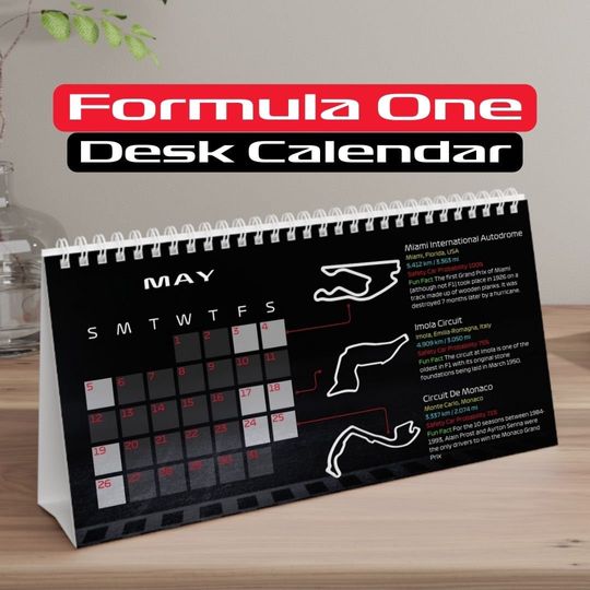 F1 Calendar Formula 1 Calendar Formula 1 Desk Calendar for F1 Fan 2024 Season F1 Calendar Gift
