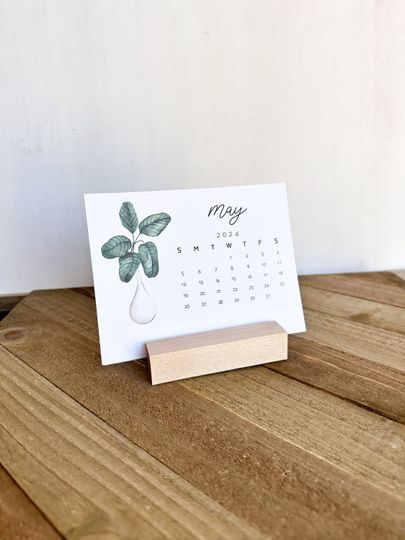 2024 House plants Calendar, easel desk calendar, Mini desk calendar 2024