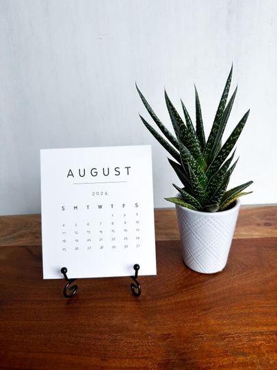 2024 desk Calendar, Mini desk calendar 2024, Monthly calendar 2024